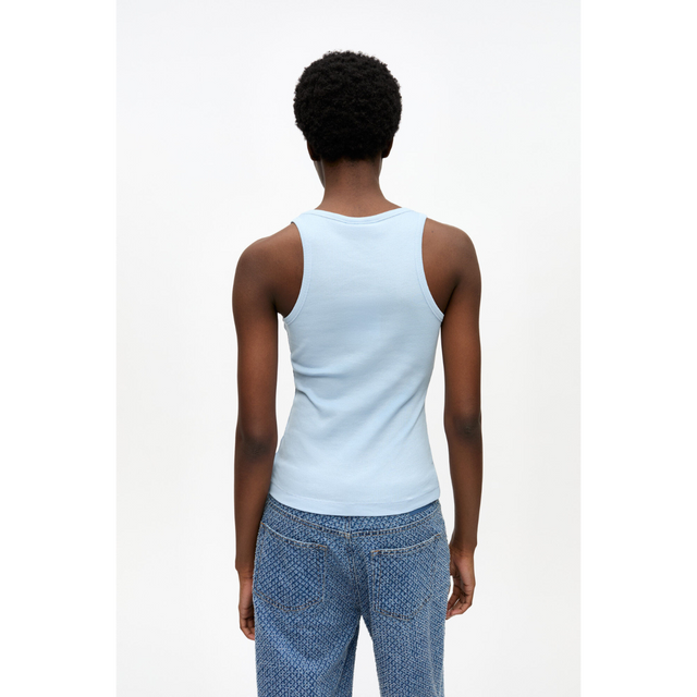 Ganni Soft Cotton Rib Tank Top