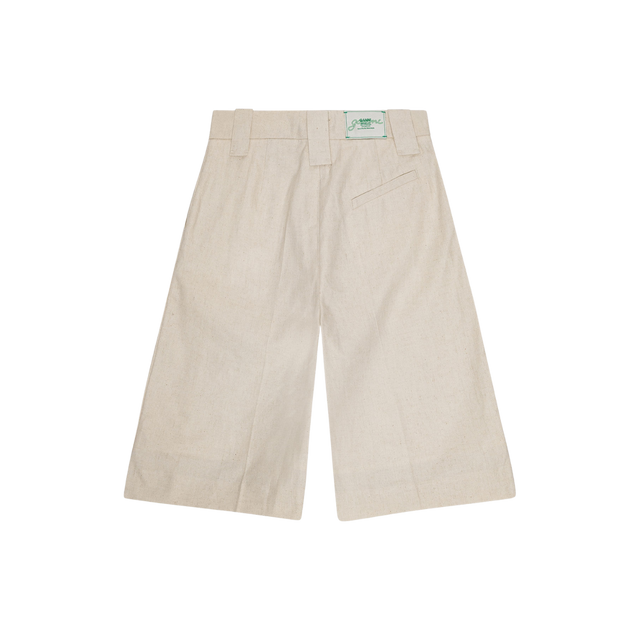 Ganni – Weite Shorts aus melierter Baumwolle