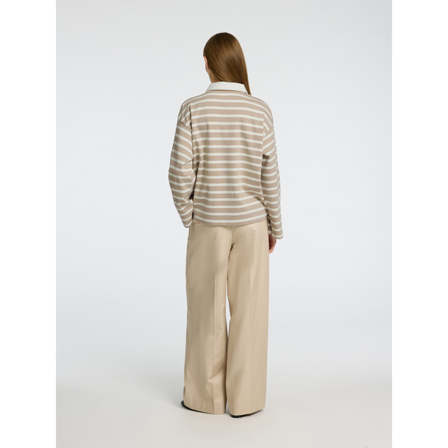 Selected Femme – Wada – Langarm-Oberteil mit Streifenkragen