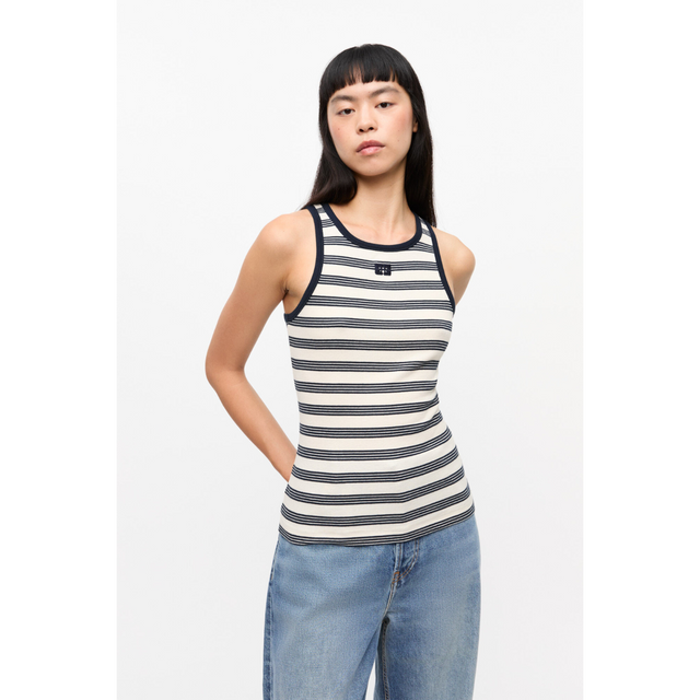 Ganni Soft Cotton Rib Tank Top