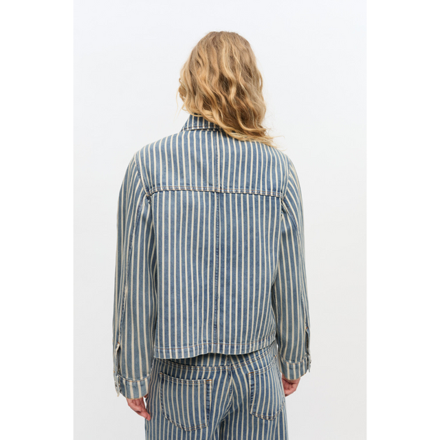 Ganni Light Stripe Denim Jacket