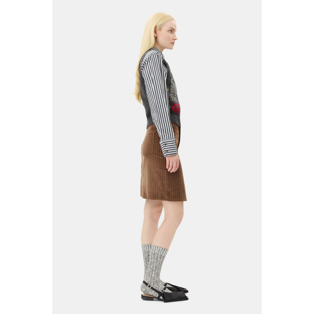 Ganni Stretch Corduroy Skirt