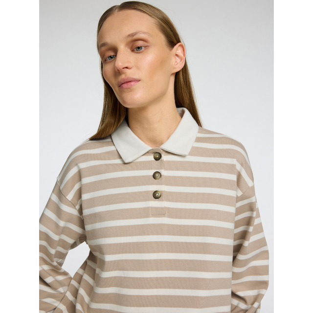 Selected Femme – Wada – Langarm-Oberteil mit Streifenkragen