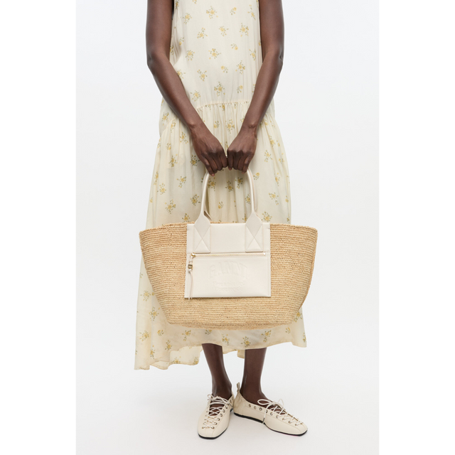 Ganni Easy Shopper Medium Raffia