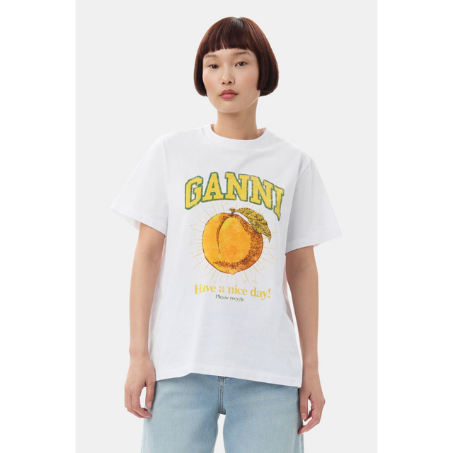 Ganni Basic Jersey Peach Relaxed T-shirt