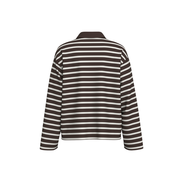 Selected Femme – Wada – Langarm-Oberteil mit Streifenkragen