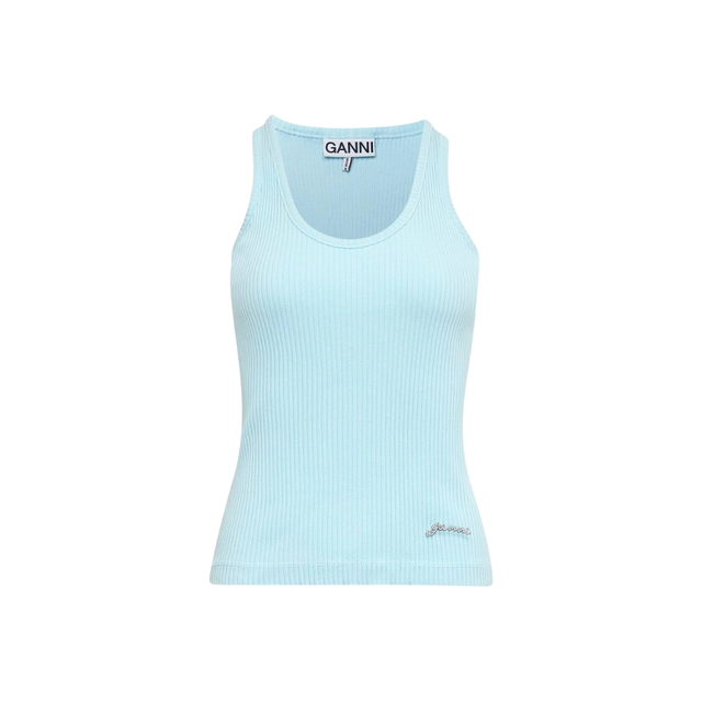 Ganni Heavy Cotton Rib Tank Top