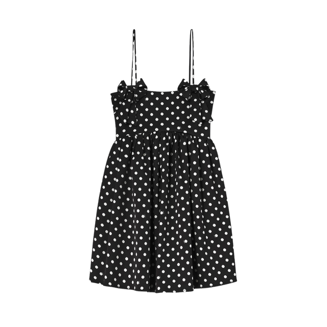 Ganni Printed Double Satin Mini Strap Dress