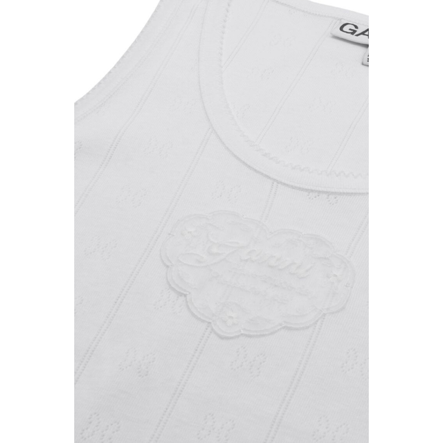 Ganni Compact Pointelle Rib Jersey Top