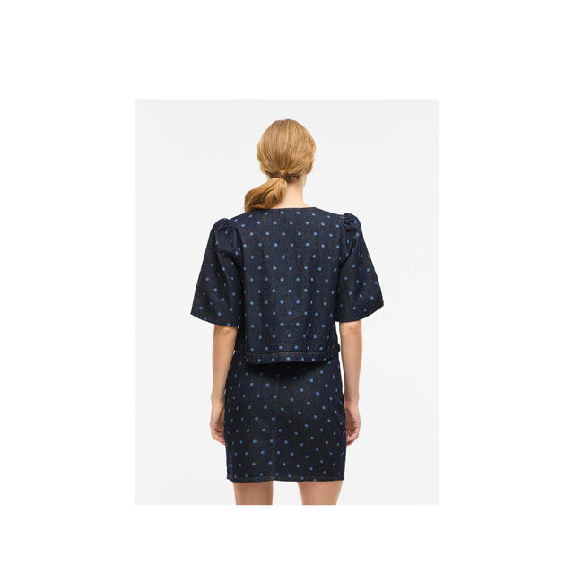 VILA Vipal 2/4 Dot Denim Top