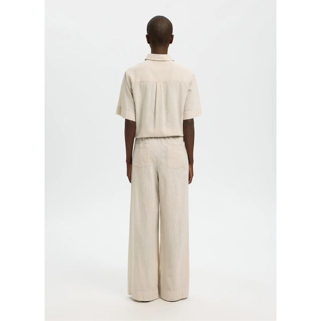 Selected Women Luisa MW Wide Linen Blend Pant