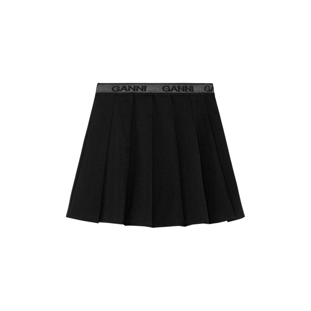 Ganni Light Twill Pleated Mini Skirt