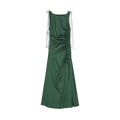Ganni Solid Stretch Satin Gathered Long