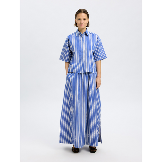 Selected Femme – Fia – Kurzes, gestreiftes 2/4-Hemd