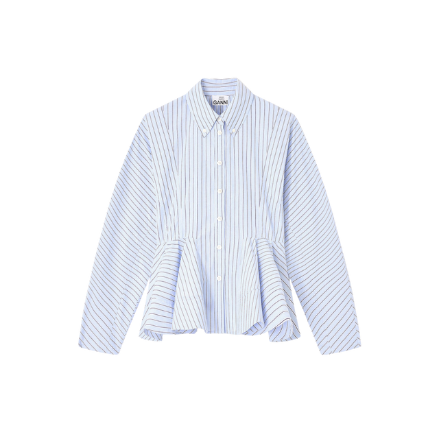 Ganni Printed Stretch Cotton Buttoned Shirt