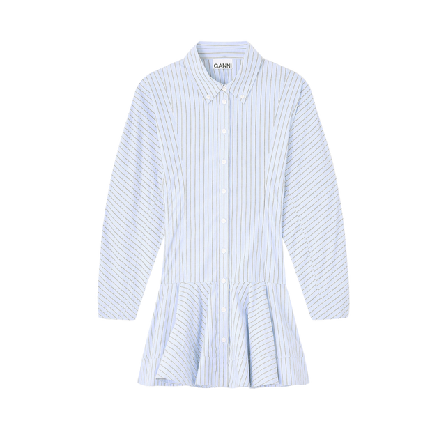 Ganni Stripe Cotton Buttoned Mini