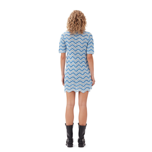 Ganni Cotton Crochet Mini Dress