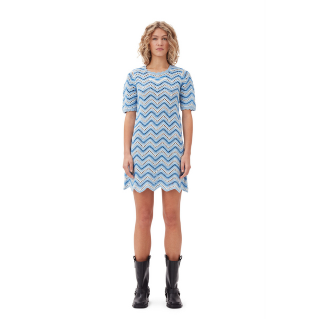 Ganni Cotton Crochet Mini Dress