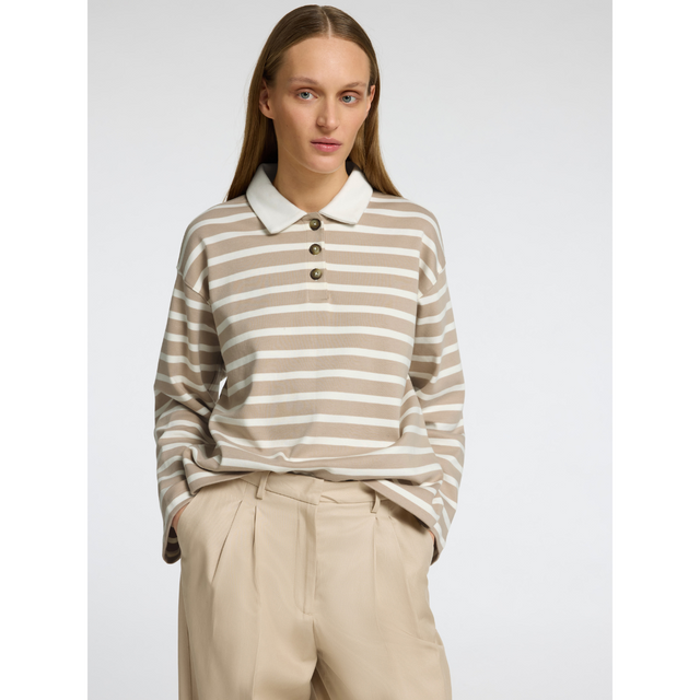 Selected Femme SLFWADA LS STRIPE COLLAR TOP