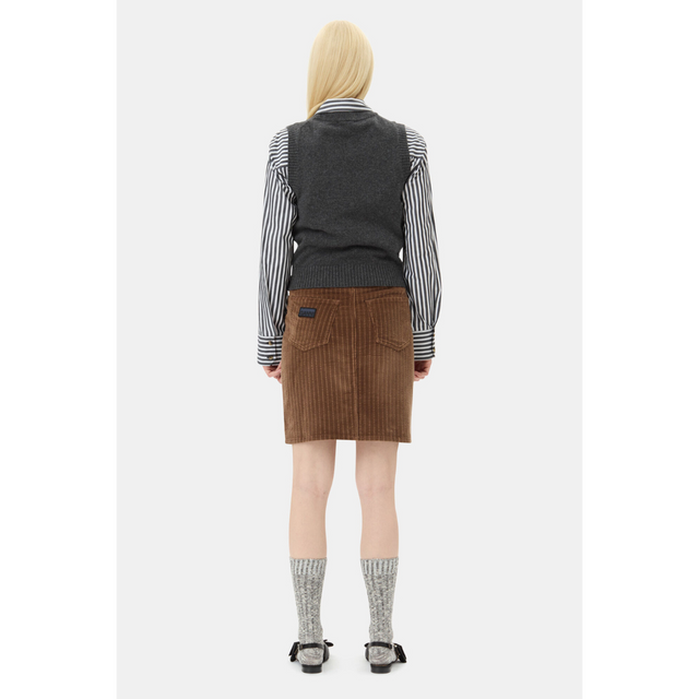 Ganni Stretch Corduroy Skirt