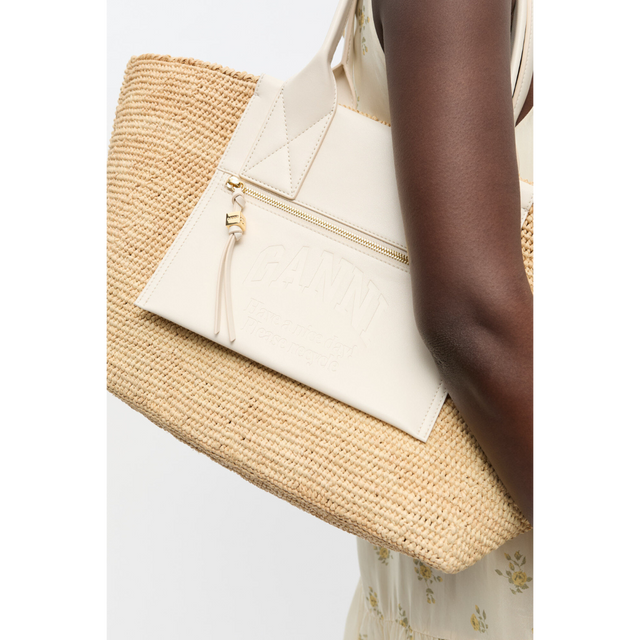 Ganni Easy Shopper Medium Raffia
