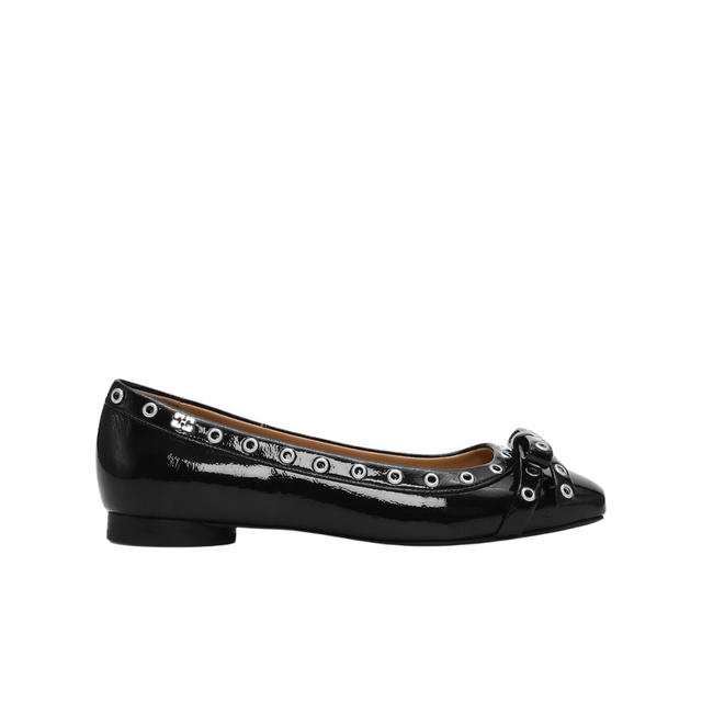 Ganni Eyelets Bow Ballerina Naplack