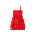 Ganni Cotton Poplin Mini Strap Frill Dress