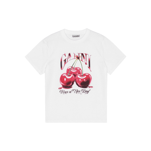 Ganni Basic Jersey Cherry Relaxed Ts