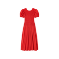 Ganni Stretch Cotton Long Smocked dress