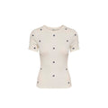 Hvid t-shirt med broderier - front