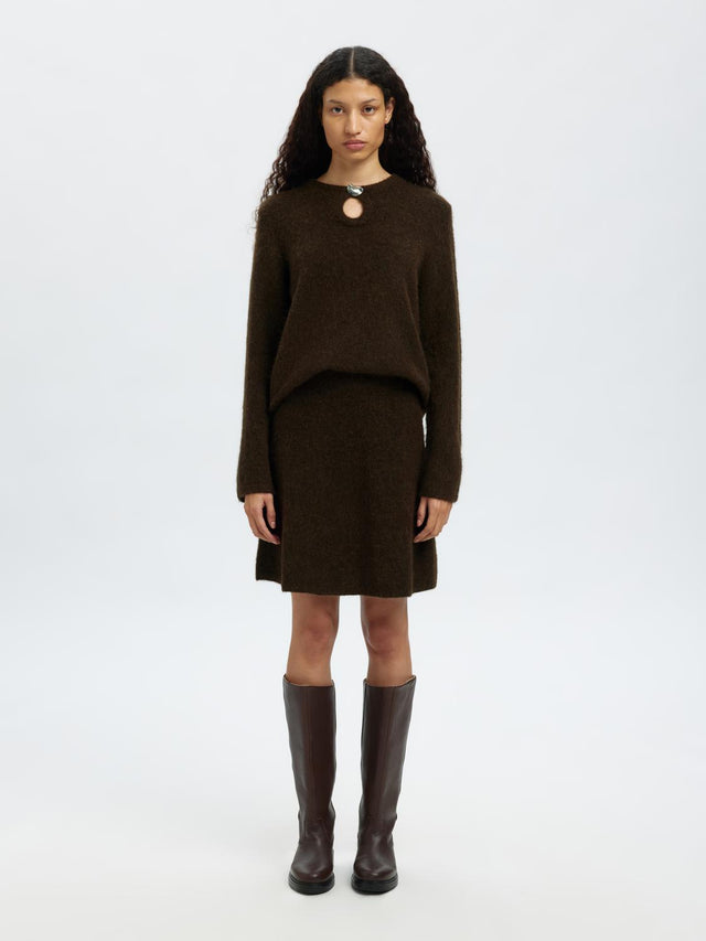 Selected Women-Slflulu Brushed LS Knit Keyhol
